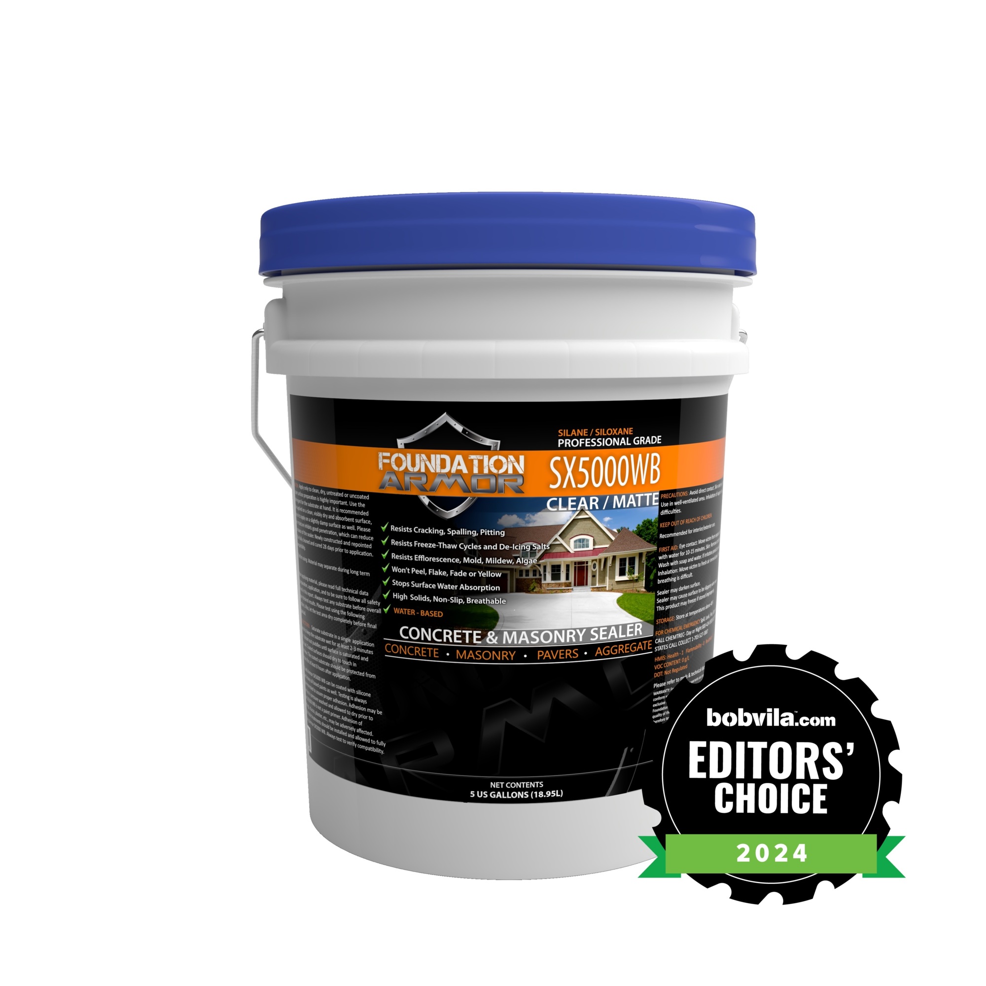 Foundation Armor, WB Silane Siloxane Water Repellent Sealer, Container Size 5 Gallon, Color